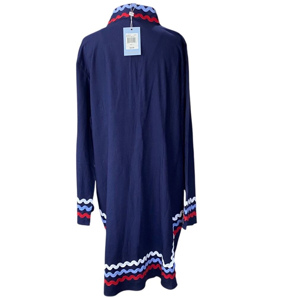 Sail to Sable Navy Red White & Blue Long Sleeve Classic Tunic Dress Size 10 EUC - Picture 6 of 13